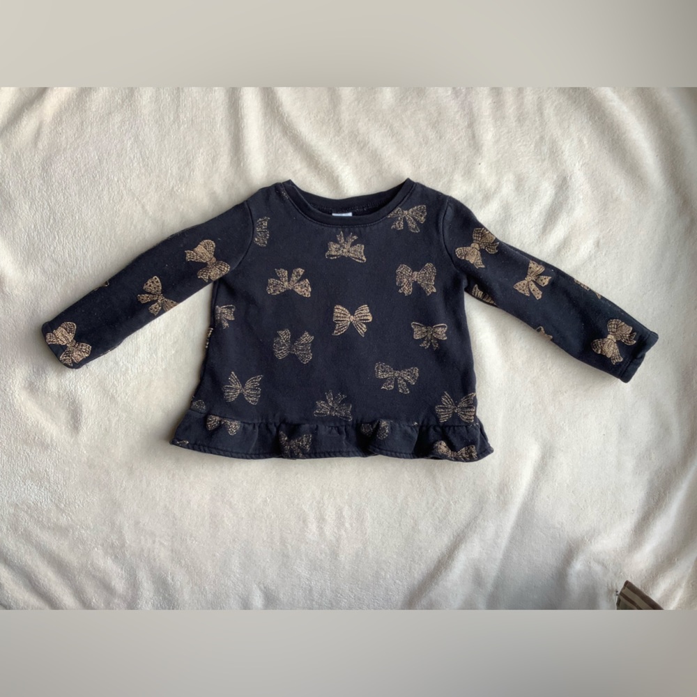 Carters Gold Bow Pattern Long Sleeve 2T